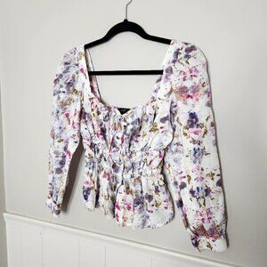J. CREW FLORAL OBSCURA cinched-waist top in kaleidoscope floral